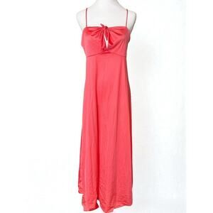 Annique Rosa Puleo Szule Maxi Night Gown Keyhole Cut Out Pink Coral Sz M